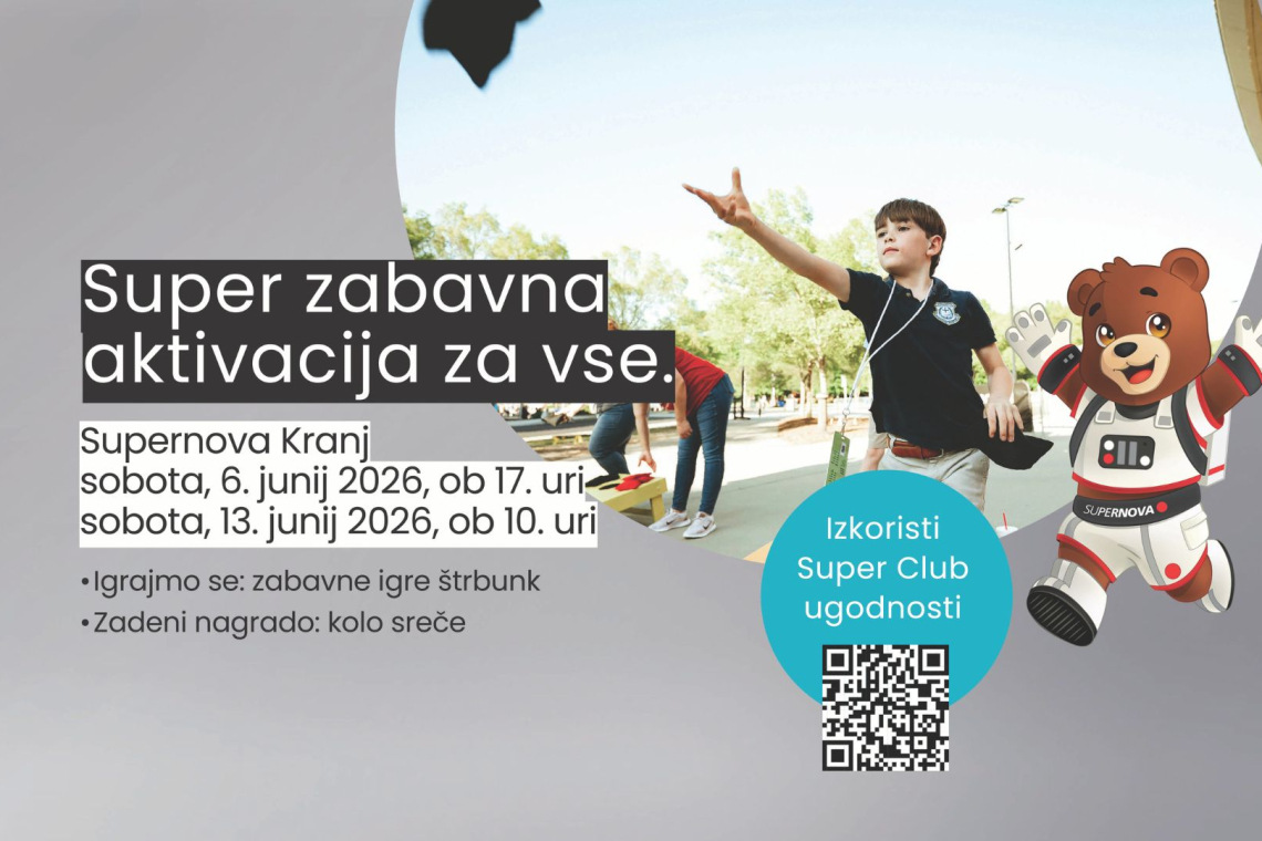 Supernova Kranj pripravlja dve soboti zabave in nagrad za obiskovalce